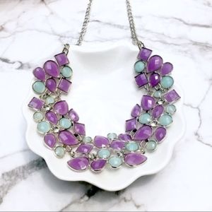 💎 Lavender Periwinkle Statement Necklace